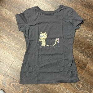 Teefury Halloween Shirt Cat as Mummy Using Toilet Paper size Large EUC